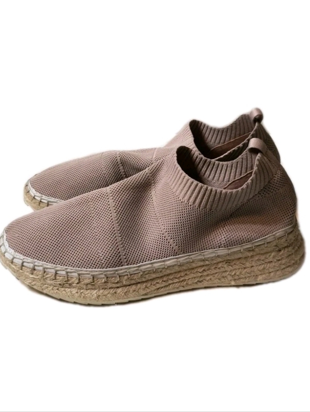 Marc Fisher Jae Pink Knit Espadrille Sneakers 8.5M Wedge Platform Slip On Shoes